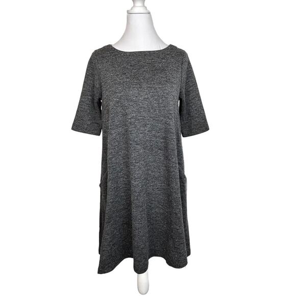 Adrienne Vittadini Swing Dress Womens Size S Gray Knit Loose Fit Career Classic - Picture 1 of 12